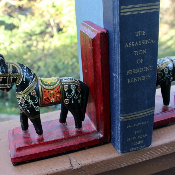 Vintage wooden horse/donkey wooden bookends - Picture 3 of 6